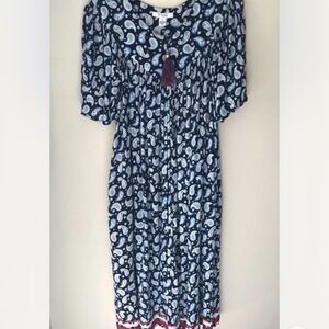 Go Softly Patio Paisley Print Rayon Kaftan Dress